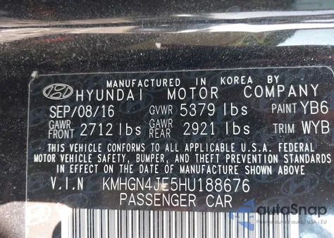 2017 Genesis G80 3.8 from USA, damaged, VIN KMHGN4JE5HU188676